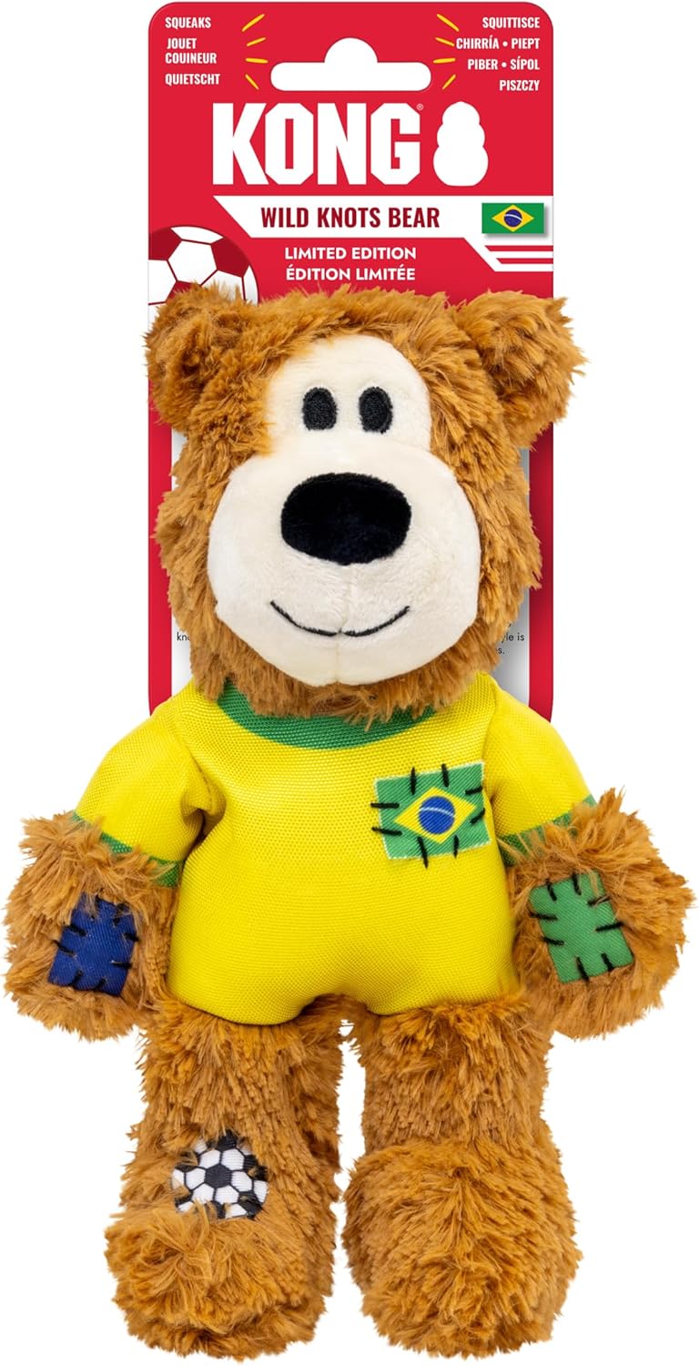 KONG Wild Knots Bear Soccer Player Dog Toy - USA - National Team Jersey Inspired - International Tournament Edition - Plush Rope Toy with Squeaker, Medium/Large - Image 10
