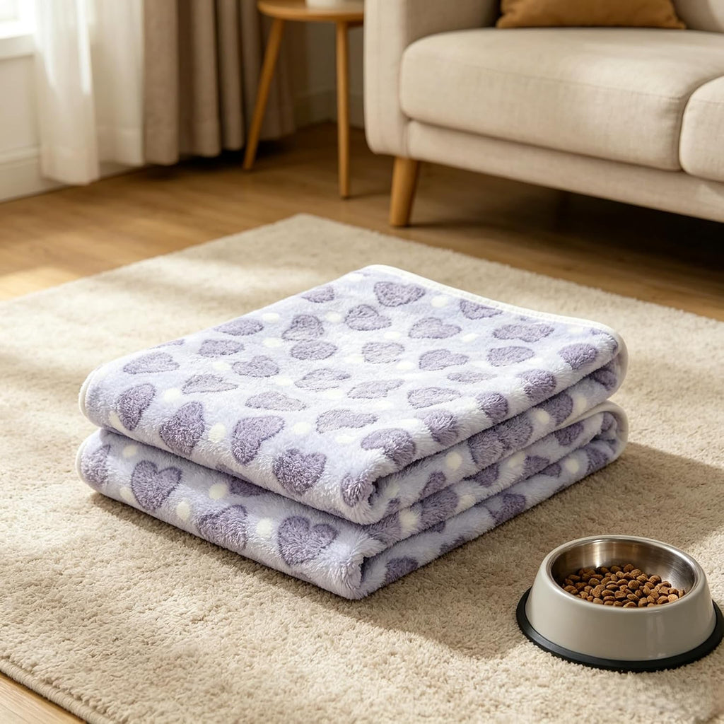 Premium Flannel Pet Blanket front view showing soft blue fleece texture.