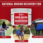 Jeffers Super Sulfur paste application on animal skin for hot spots
