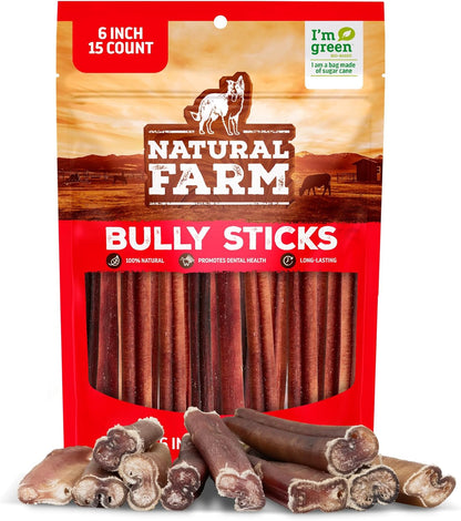 Natural Farm Odor-Free Bully Sticks (6 Inch, 25 count),1.3 lb. Bag, Fully Digestible 100% Beef Pizzle Chews,Grass-Fed, Non-GMO,Grain-Free, Natural Long-Lasting Chews for Small & Large Dogs. Pack of 25 - Image 10