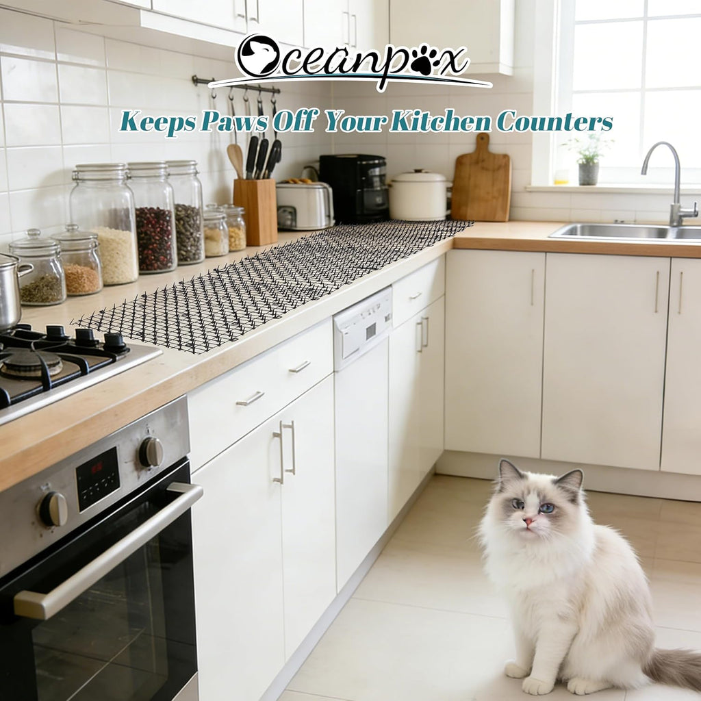Oceanpax Cat Scat Mat customized and cut for garden flower beds