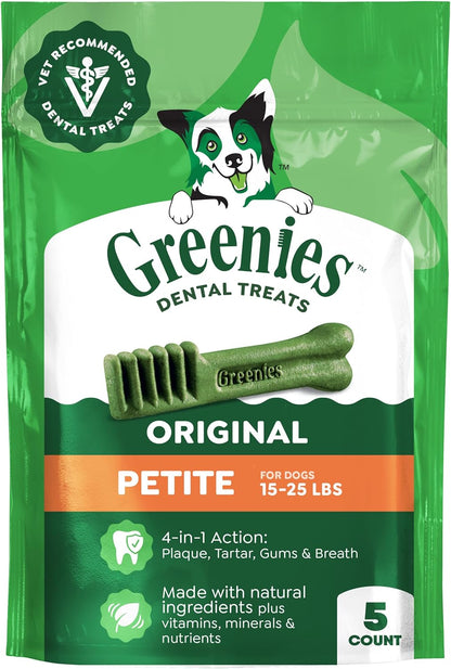 Greenies Veterinarian-Recommended Adult Natural Dental Dog Treats Petite Size, Dog Dental Chews, Original Flavor, 36 oz. Pack, 60 Count - Image 15