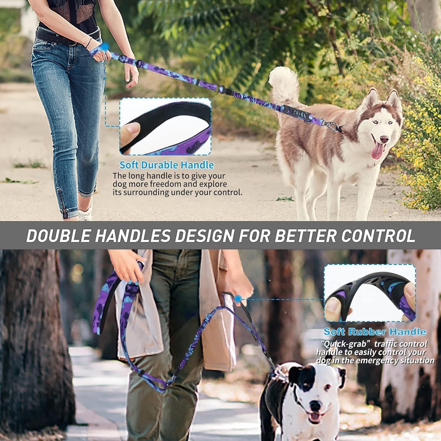 Hotsky heavy duty dog leash extended from four to six feet for medium large dogs