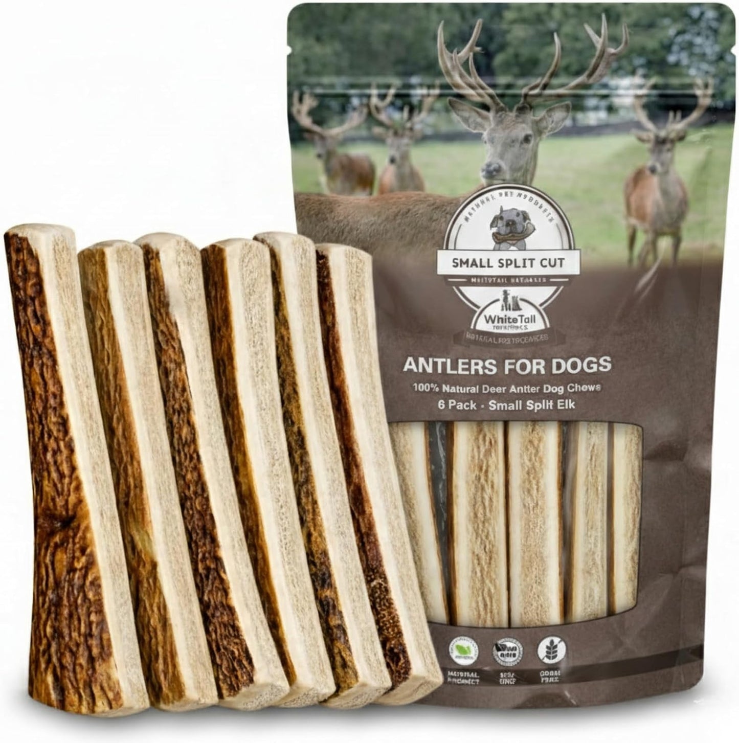 WhiteTail Naturals - Premium Split Elk Antlers for Dogs - (3 Pack Small to Medium) - All Natural, Dog Chew Bones - Naturally Shed, Cruelty-Free, Antler Chews - Image 12