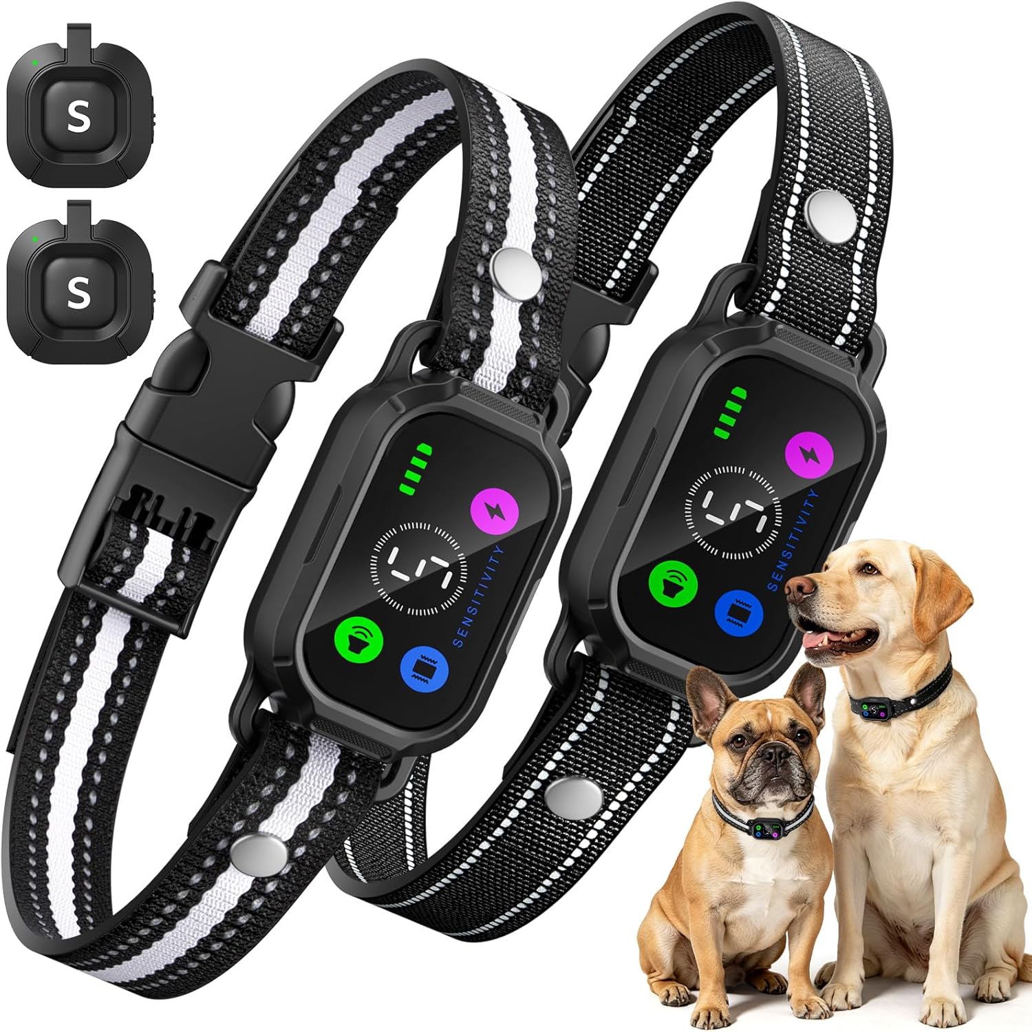 Leepenk Tucnkac Bark Collar 2 Pack front view with remote