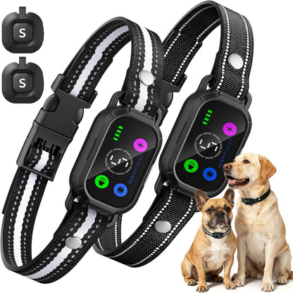 Leepenk Tucnkac Bark Collar 2 Pack front view with remote