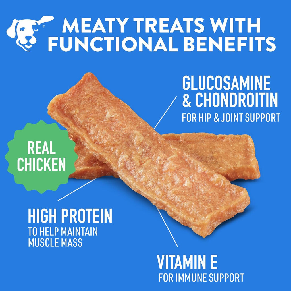 Close up of Dogswell chicken jerky texture for dogs