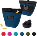Wildebeest Alamo dog treat pouch in navy blue front view