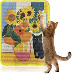 3 Pcs Sisal Cat Scratcher Mat 15x12 Inch - Art Cat Wall Scratcher with Adhesive Hook Loop Tape for Indoor Cats, Durable Wall Mounted Cat Scratch Pad to Protect Couch and Carpet - Image 13