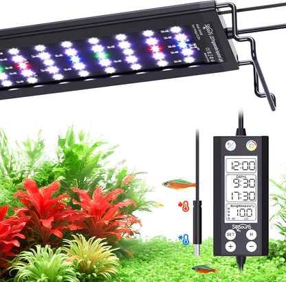 SEAOURA Aquarium LED Light with Thermometer, 18-24in Full Spectrum Lights for Fish Tank, 24/7 Programmable with Power Off Memory, WRGB Custom, 20 Level Dimmable Brightness for Freshwater Aquariums - Image 9