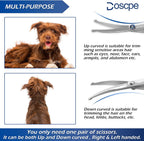 Doscpe adjustable dog trimming shears highlighting the central tension screw