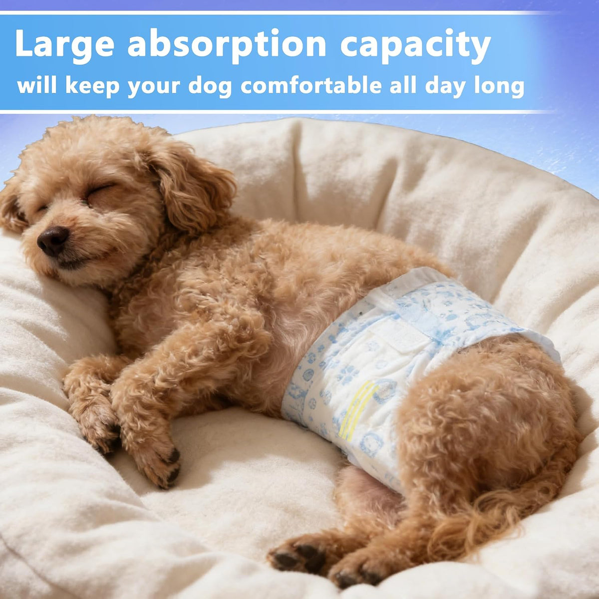 Leak proof edge protection on disposable male dog diapers bulk pack