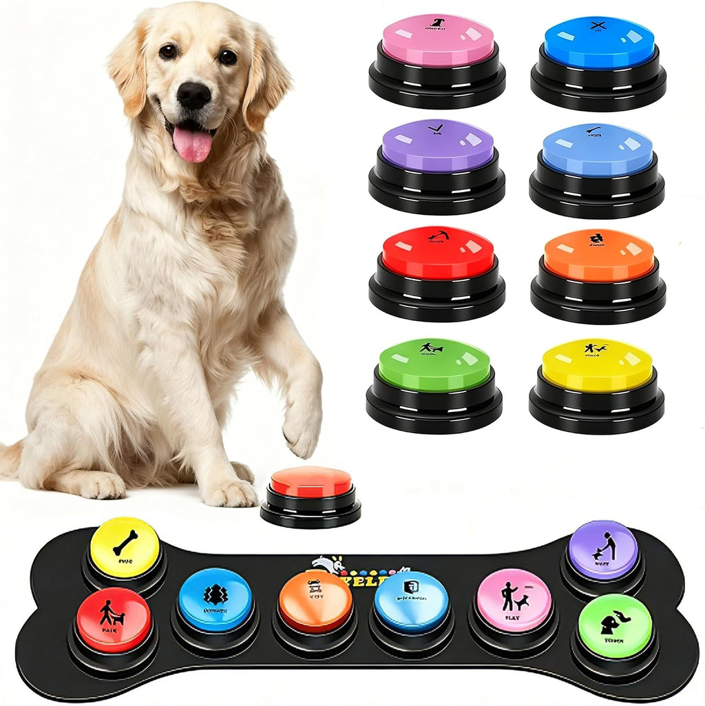 Full packaging contents of the ESYELEC six piece recordable sound buzzer set displayed clearly.