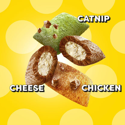 Temptations chicken cheese and catnip flavor treats back label info