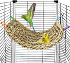 Bird Seagrass Mat 30 x 7 Inch Parrot Natural Seagrass Woven Net Hammock Parakeet Climbing Rope Ladder Mat Chew Toys Cage Accessories for Pigeon Macaw Cockatiel Conure Cockatoo Rat Bearded Dragon - Image 10