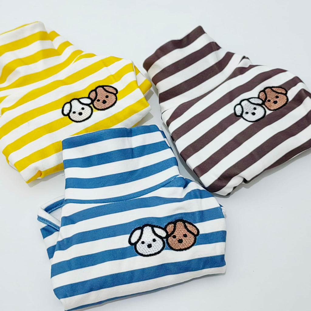Authentic IMDOUBLEDOU pet outfit showing stretchable belly panel styling