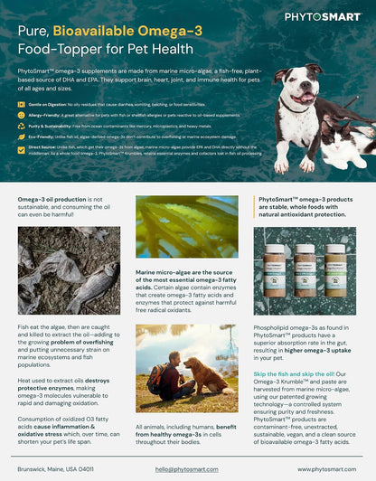 PhytoSmart Omega 3 Krumble 100 grams secure packaging for skin and coat care