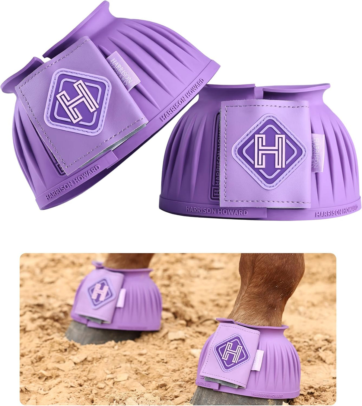Harrison Howard Rubber Bell Boots for Horses, Hoof Overreach Protection for Horses, w/Upgraded Leather Touch Tape - Image 11