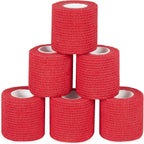Sagafly Self Adhesive Bandage Wrap front view red cohesive tape rolls.