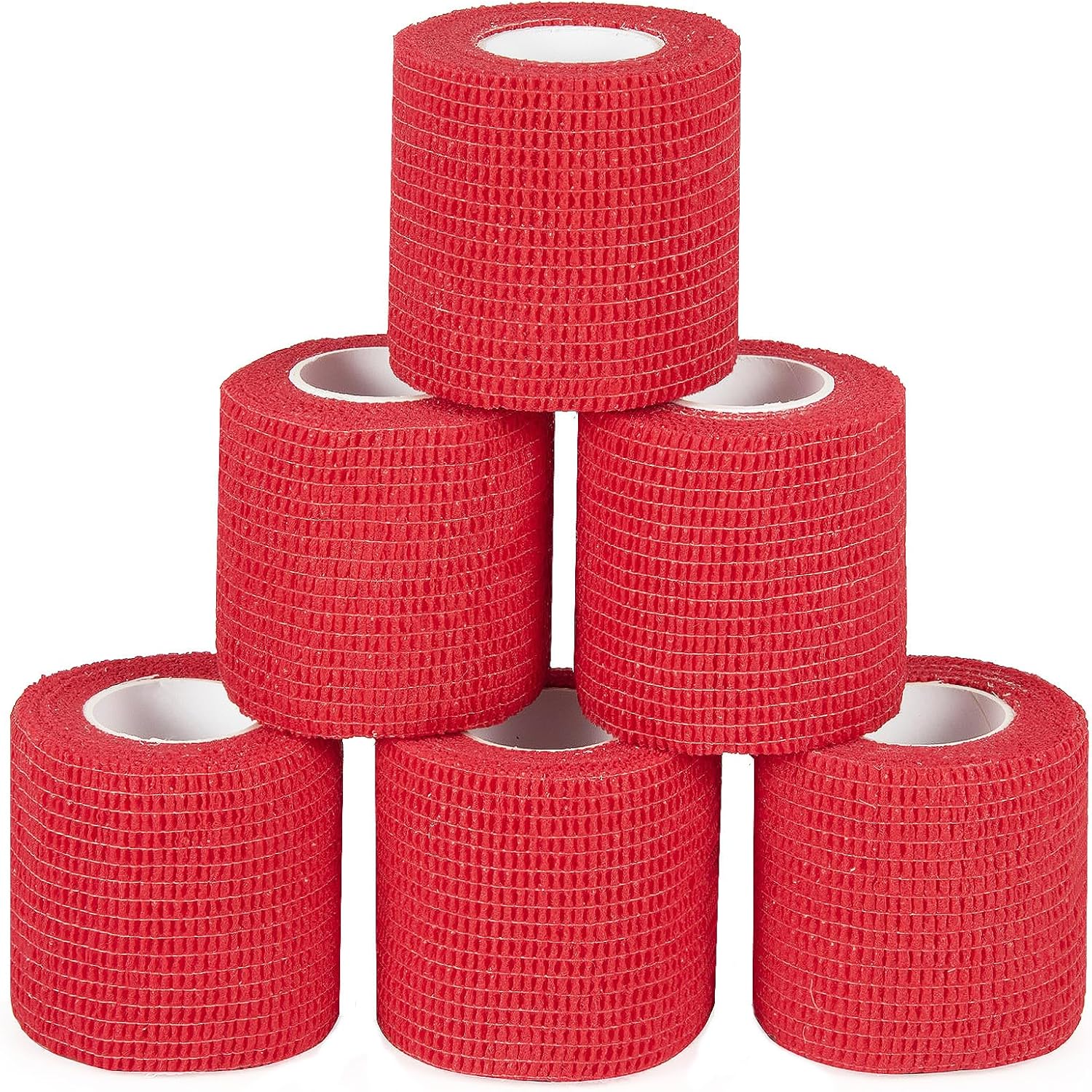 Sagafly Self Adhesive Bandage Wrap front view red cohesive tape rolls.