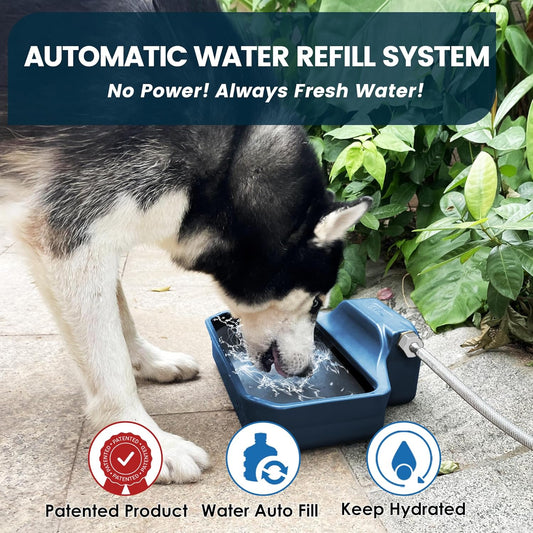 PETIMI auto-fill pet waterer showing the copper connector attachment