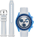 Strap for Moonswatch Watch,Lengthening No Gap Silicone Establishment Pattern Strap for Omega X Swatch Speedmaster Moonswatch Watch,Quickly Release Curved End Strap for Swatch Omega Men Women - Image 12