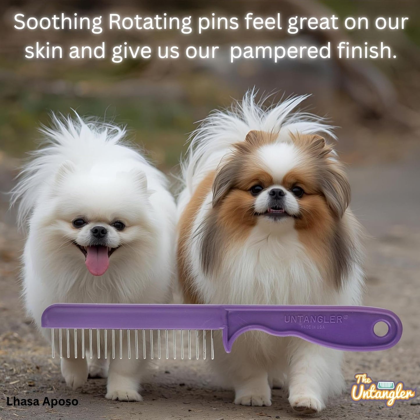 Static free stainless steel pet finishing comb for silky fur coats