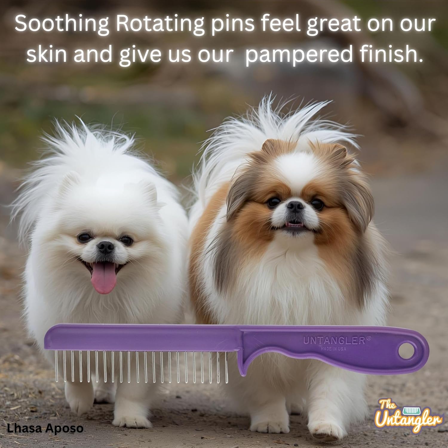 Static free stainless steel pet finishing comb for silky fur coats