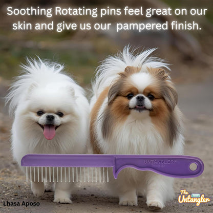 Static free stainless steel pet finishing comb for silky fur coats
