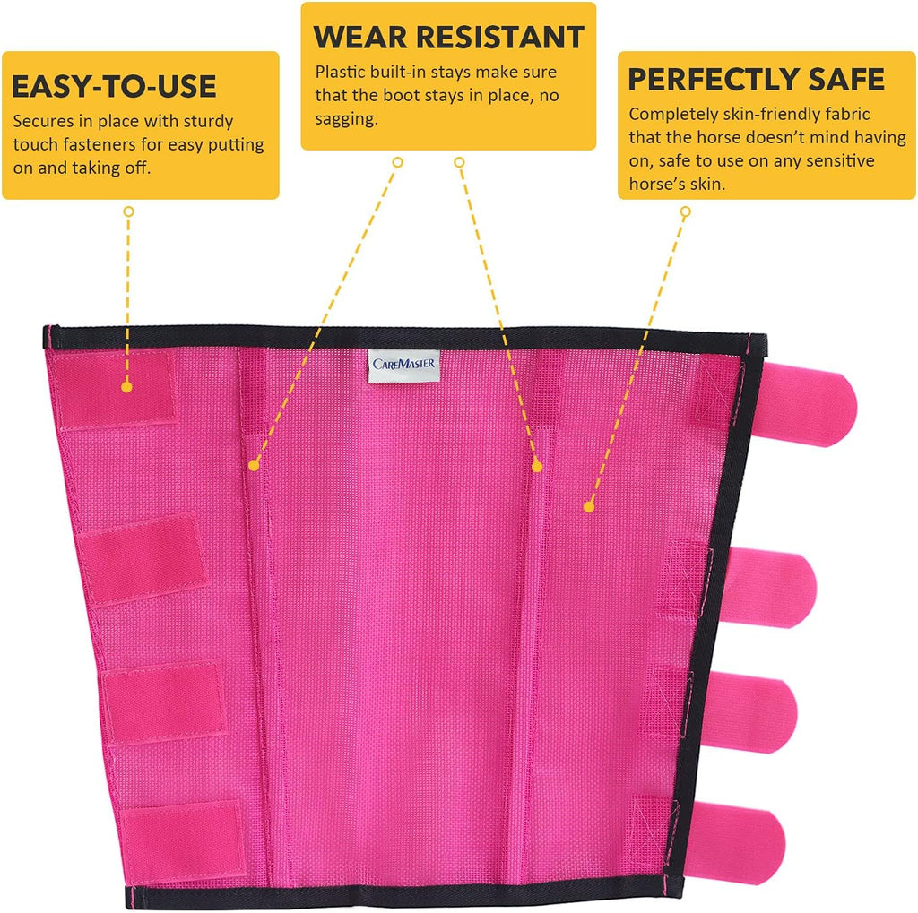 CareMaster anti stomp horse fly boots in bright magenta