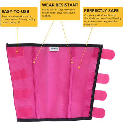CareMaster anti stomp horse fly boots in bright magenta