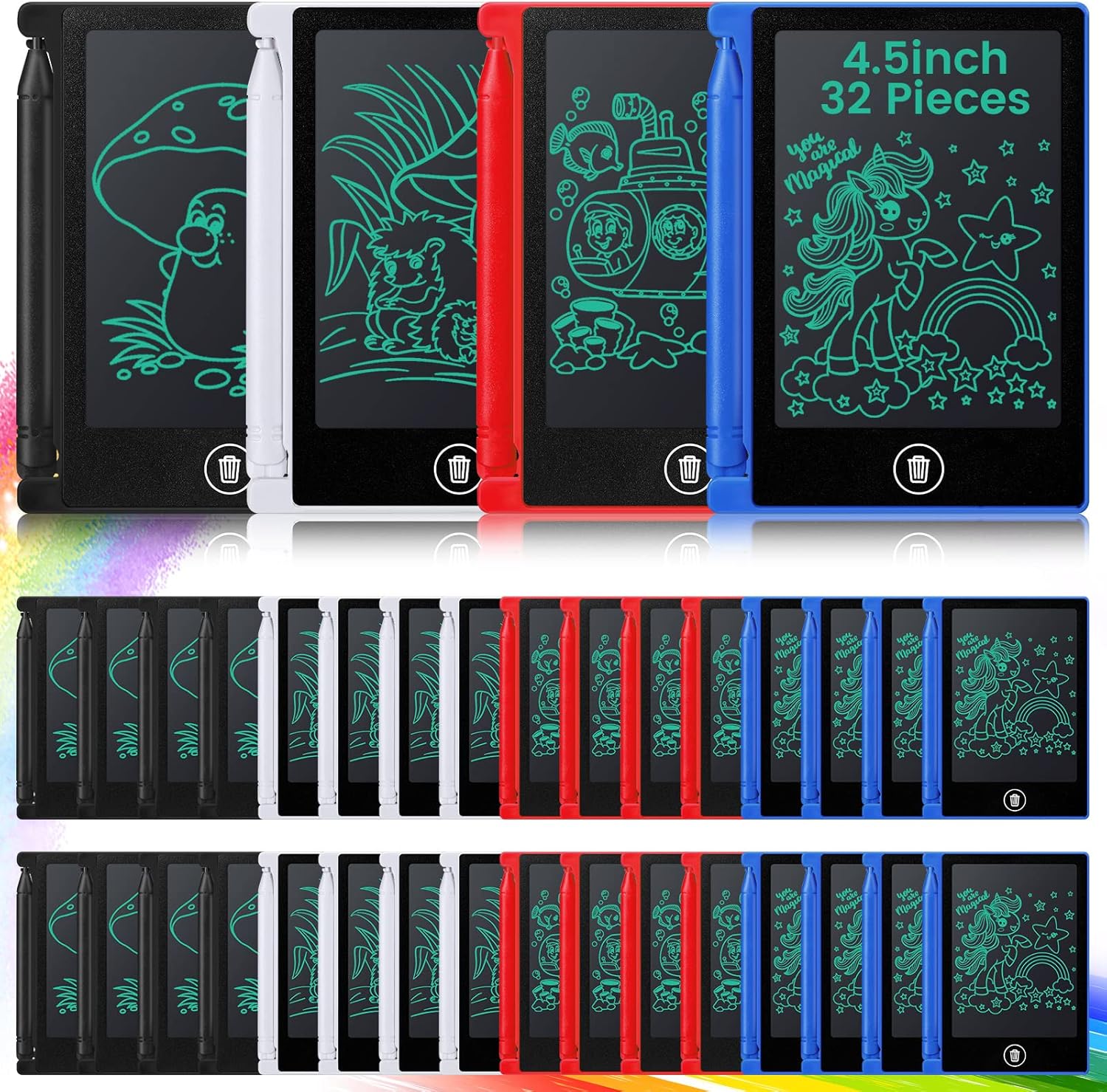 Zhehao 32 Piece Mini LCD Writing Tablet set front view
