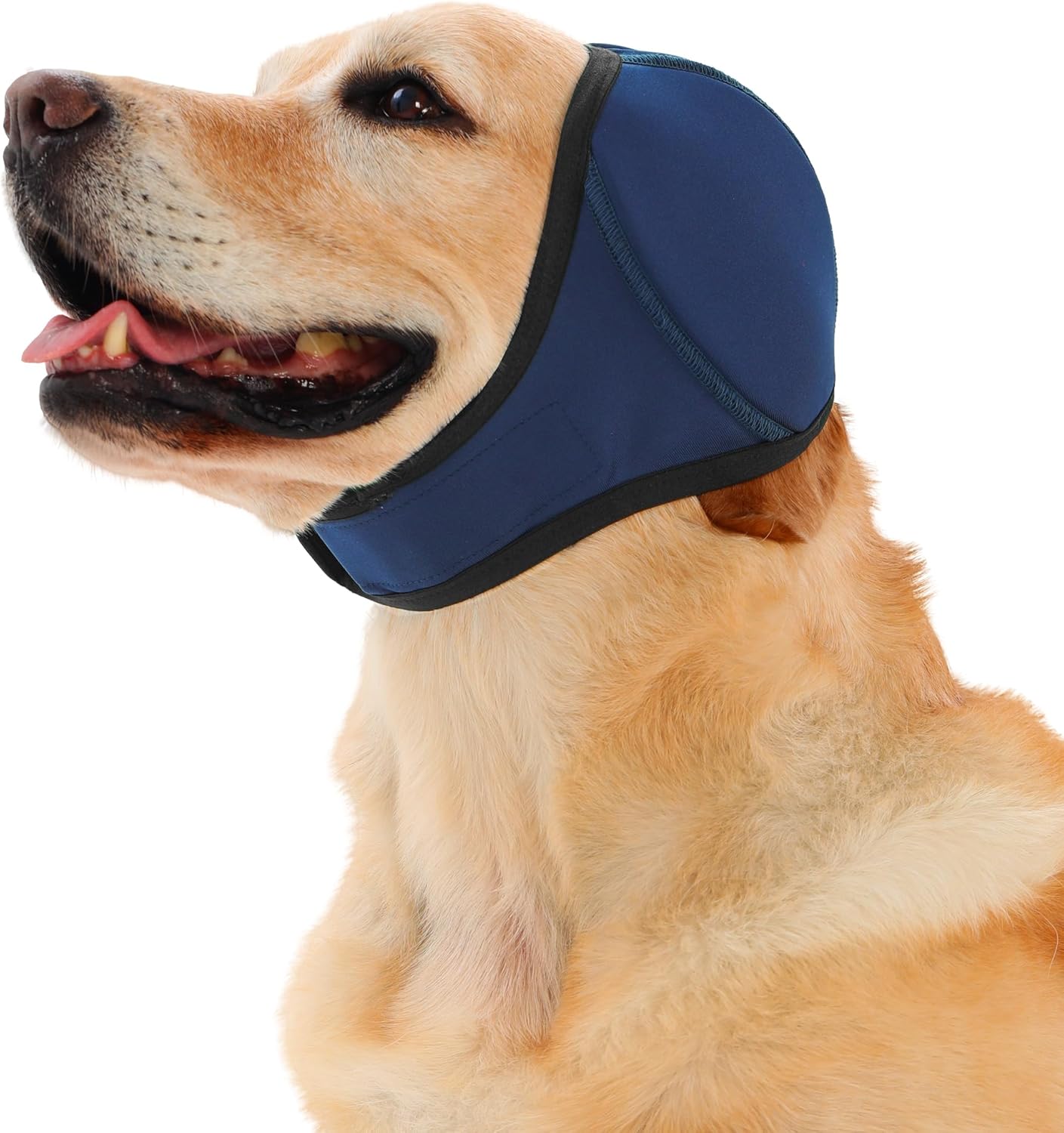 Meifsou Dog Head Wrap - Quiet Ears for Anxiety, Waterproof Dog Calming Hood, No Shake Ear Cover Snoods for Thunder, Lightning, Fireworks, Grooming, Polyester and SBR Diving Fabric, Dark Grey, Large - Image 10
