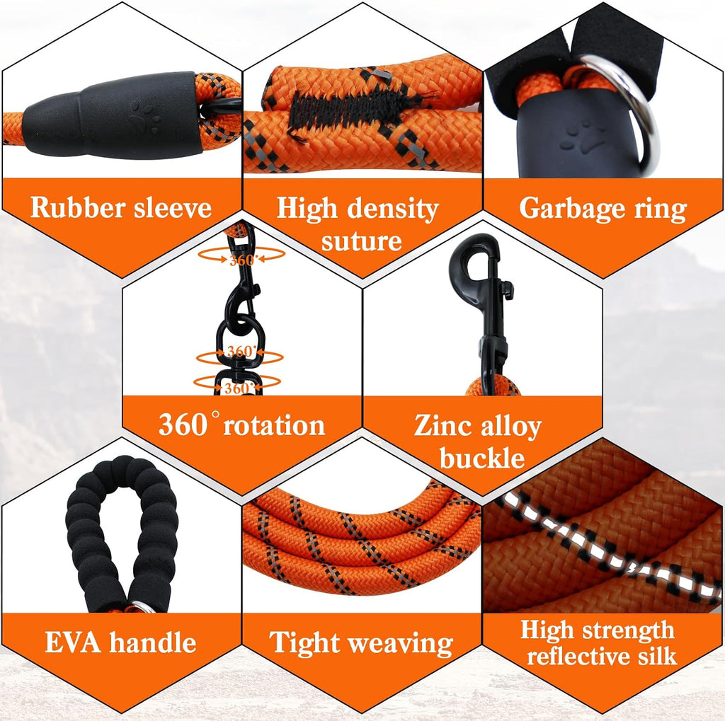 Luck Dawn comfortable double dog leash foam padded handle detail