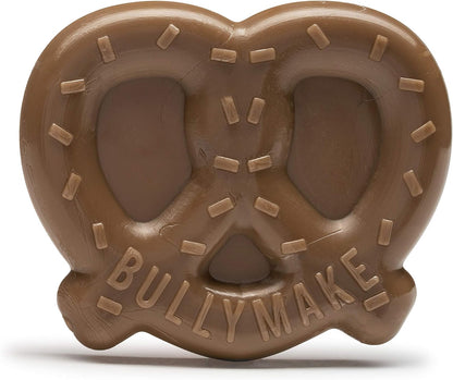 Comparison shot of Bullymake steak toy next to other dog accessories.