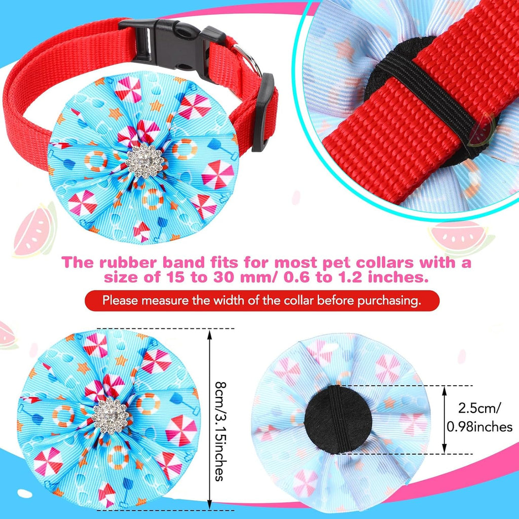 Assorted colorful Huhumy pet bow ties arranged in a bulk pack display