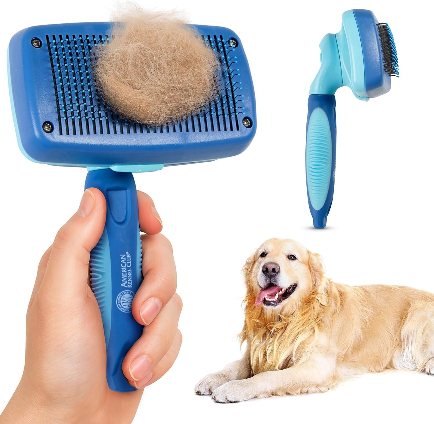 Silicone pet bath brush massager included in the AKC grooming kit