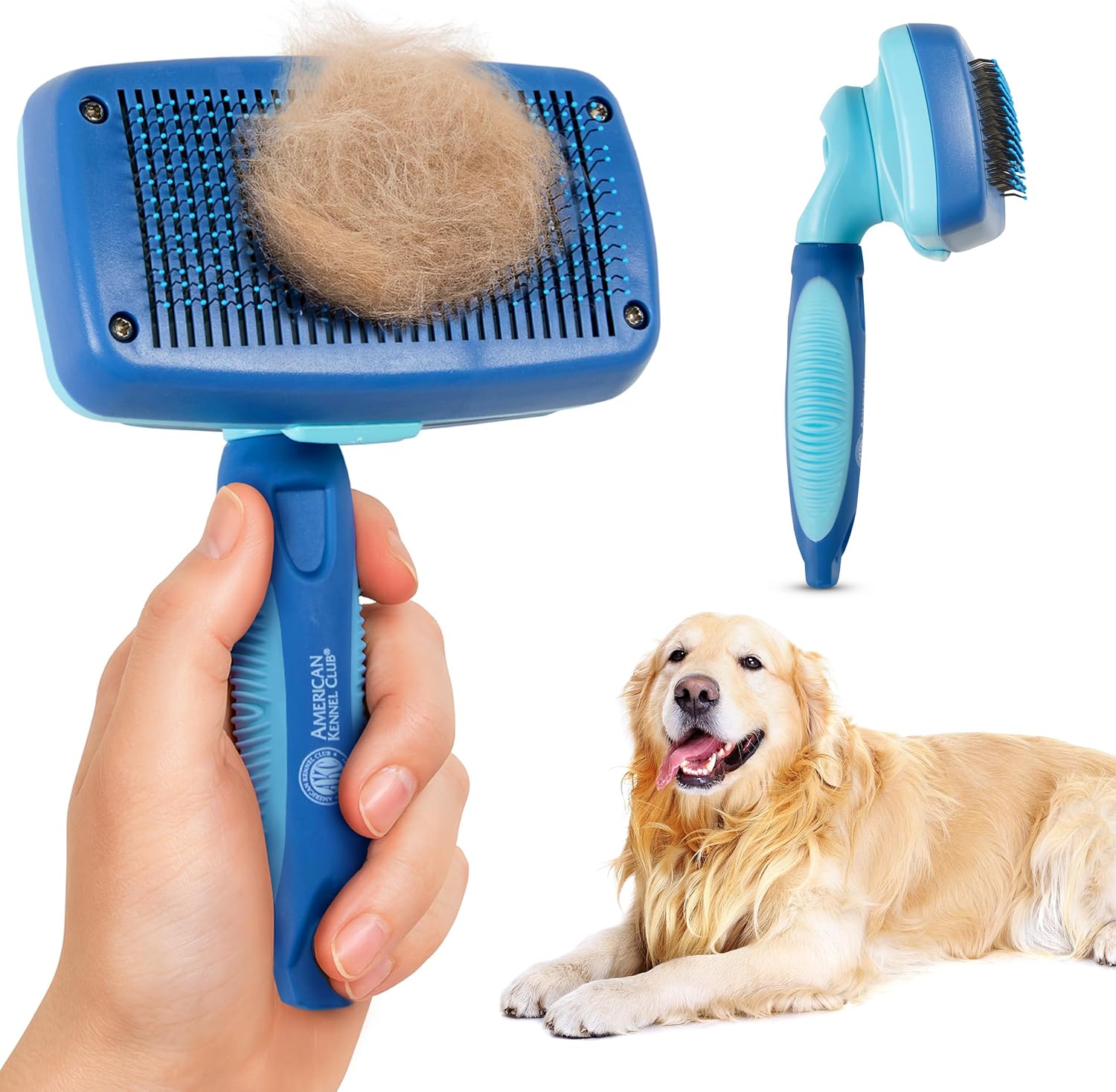 Silicone pet bath brush massager included in the AKC grooming kit