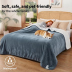 Spill proof cat blanket in grey color showing dual sides
