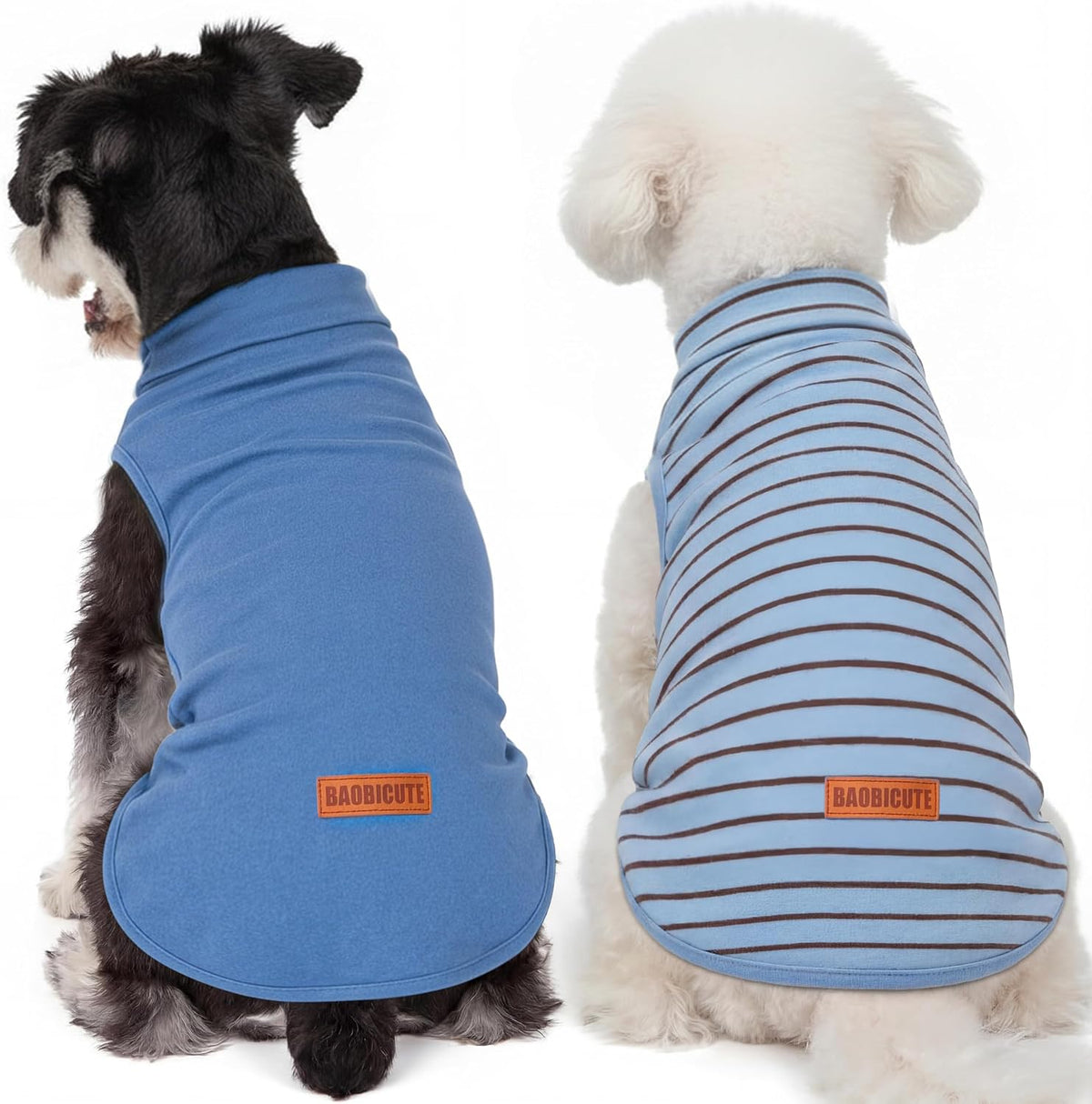 2 Pack Dog Sweater Clothes Soft Velvet Fabric Coat Dog Sweatshirt Sweaters for Small Medium Large Dogs Pullover Turtleneck Pet Puppy Clothes Cold Weather Warm Puppy Sweater - Image 12