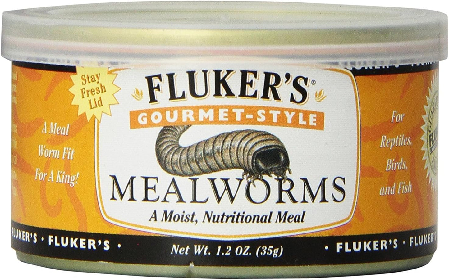 Fluker's Gourmet Mealworms, Canned Food for Reptiles, Fish, Birds and Small Animals, 1.23 oz - Image 1