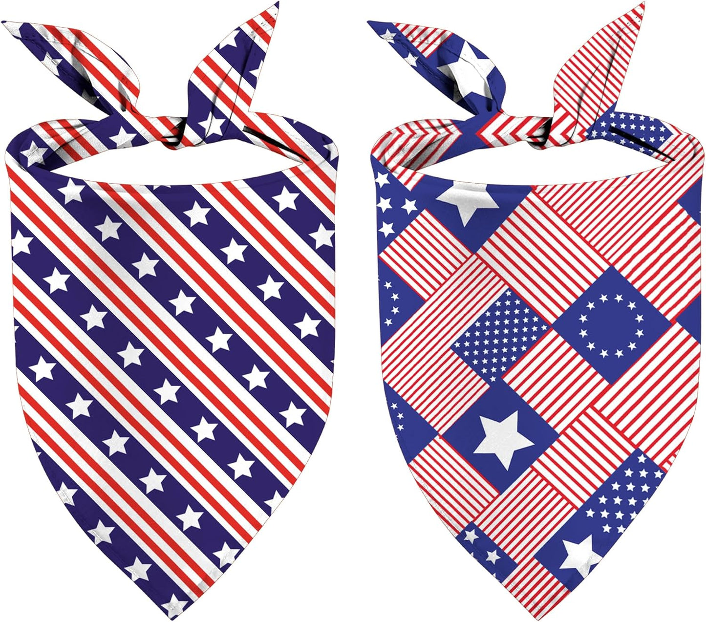 Patriotic Dog Bandanas, Double Sided 2 Pack Holiday 4th of July Dog Kerchief Independence Day Dogs Gifts (03) - Image 9