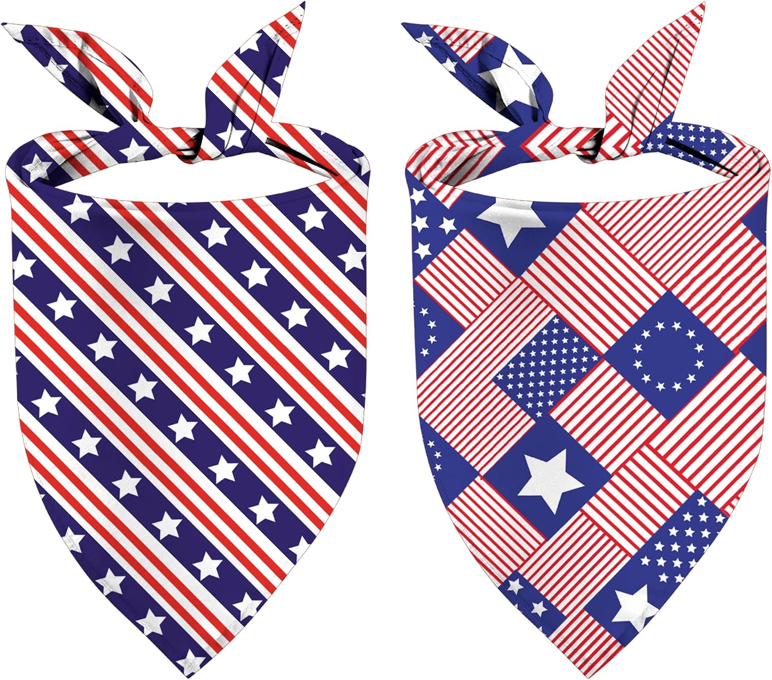 Patriotic Dog Bandanas, Double Sided 2 Pack Holiday 4th of July Dog Kerchief Independence Day Dogs Gifts (03) - Image 9