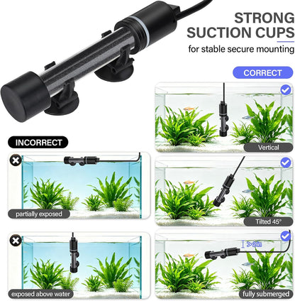 Submersible aquarium heater with dual probe technology