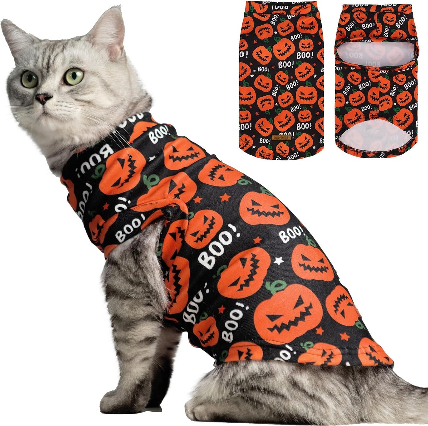 EXPAWLORER Plaid Cat Sweater - Pet Clothes Cat Puppy Vest Warm Fleece Hoodie for Cats, Fall and Cold Winter Coat Pullover Design, Buffalo Checked Sweatshirt Clothing Also for Small Dogs - Image 10
