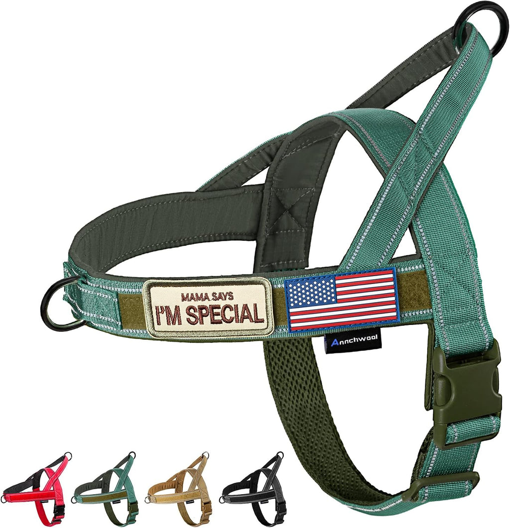 Annchwool No Pull Dog Harness with Soft Padded Handle,Reflective Strip Escape Proof and Quick Fit to Adjust Dog Harness,Easy for Training Walking for Small & Medium and Large Dogs(Brown,L) - Image 13