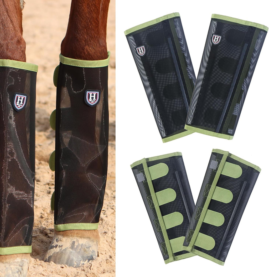 Harrison Howard Loose-Fitting Horse Fly Leggings Breathable, Tear-Resistant Fine Mesh Leg Guards Stay-on Comfortable Fly Boots (Set of 4) - Image 15