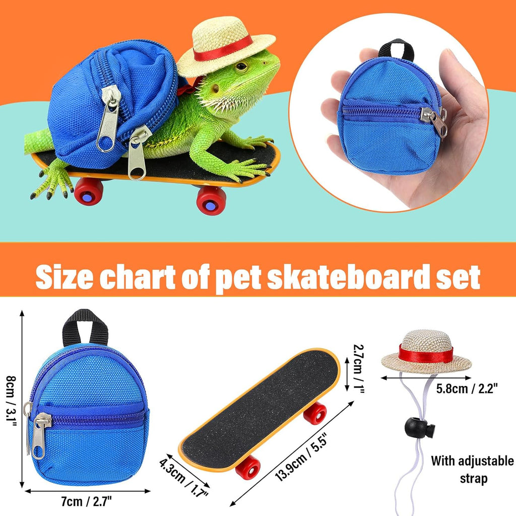 Yuanchu high density plastic miniature skateboard accessory for bearded dragon enrichment training.