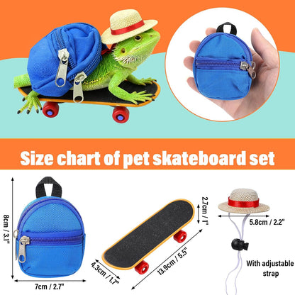 Yuanchu high density plastic miniature skateboard accessory for bearded dragon enrichment training.