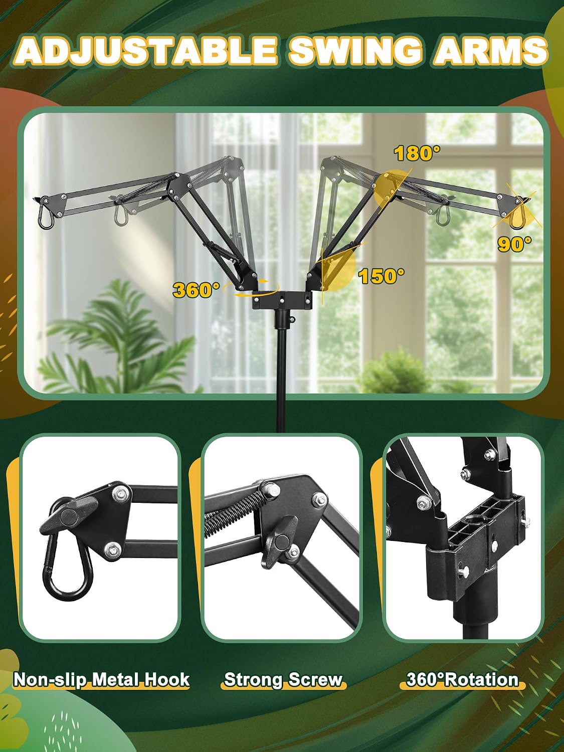 Heavy duty terrarium light stand base sliding under reptile tank.